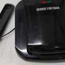 George Foreman 4-Serving Removable Plate Electric Grill and Panini Press, George Tough Non-Stick Coating, Drip Tray Catches Grease, Black