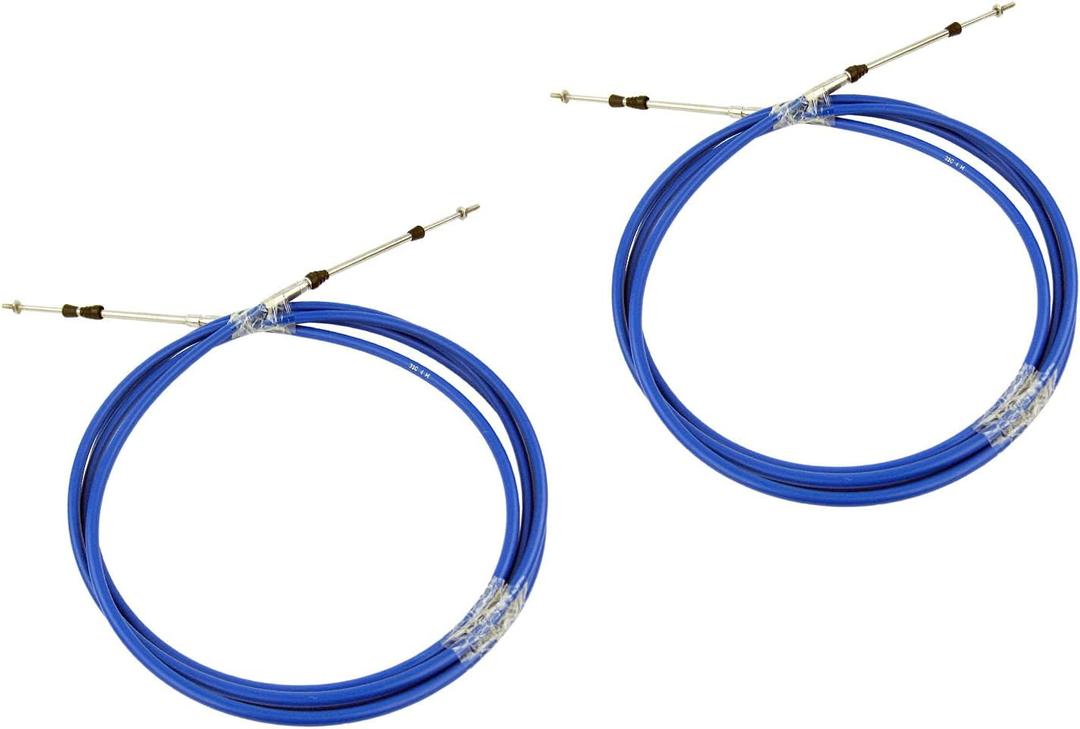 Marine 33C Throttle Shift Remote Control Box Cable For Yamaha Outboard Engine Boat Motor Steering System Blue (15FT, 2 PCs)