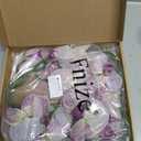 Fnize Faux Orchid Stems Artificial Flowers Phalaenopsis 38 Inch 2pcs Real Touch Latex 9 Large Petals Purple Pattern