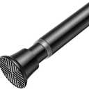 AIZESI Spring Tension Curtain Rod 23-46 Inch Adjustable Curtain Rods No Drilling Black Tension Rods for Window, Doorway, Kitchen, Closet