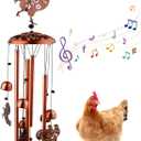 Large Chicken Toys for Coop, Chicken Wind Chime Enrichment Toys, Hanging Chick Peck Toy with Colorful Bells, Home Garden Musical Coop Accessories