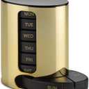 Daily Pill Organizer - (4 Times a Day) Stackable Medication Reminder - Premium Weekly AM/PM Pill Box with 7 Daily Stackable Trays and Medicine Organizer for Vitamins, Fish Oils and Supplements, Gold (1 Unit (Lot de 1))