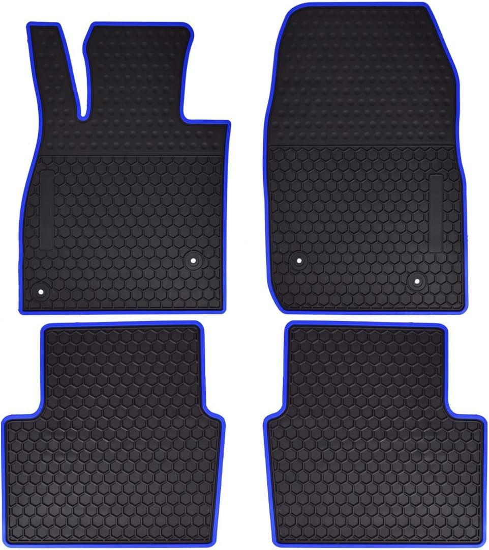 Car Floor Mats Custom Fit for Mazda 6 2023 2022 2021 2020 2019 2018 2017 2016 2015 2014 Odorless Washable Heavy Duty Rubber (All Weather) Floor Liners Front and Rear Row Set Blue