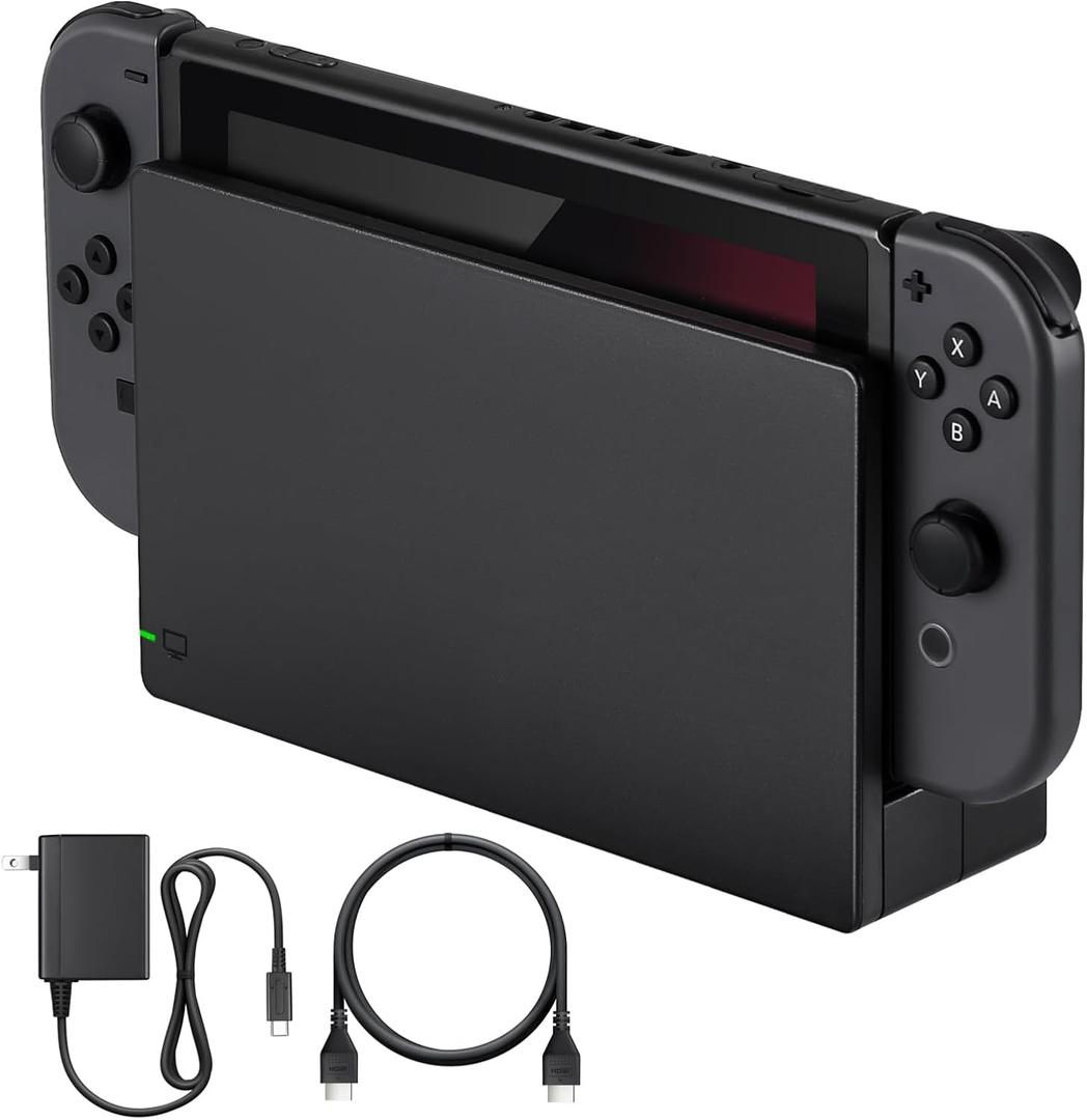TV Dock Station for Switch - 3 in 1 Replacement TV Base Docking Station Set with Upgraded IC Module, Charger, HDMI Cable - Not for Switch 2