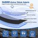 RVMasking Pontoon Boat Cover with Motor Cover, 1400D Heavy Duty Middle Reinforced, Marine Grade Waterproof Boat Cover for Length: 21'-24', Beam Width up to 102", Black