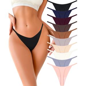 UNDER THE SEA 10 Pack G String Thongs for Women Seamless Underwear Low Rise No Show Thong Stretch Womens Panties Sexy XS-2XL