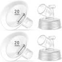 2 Packs 20mm Flange Set, Updated Soft Rim Shield and Wide Mouth Base Connector Pump Parts for Spectra S2 Spectra S1 9 Plus Breastpumps Accessories, 106 Degree Wider Opening Angel
