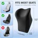 BABUR Car Headrest Pillow | Ergonomic Memory Foam Neck Shoulder Support Pillow with Adjustable Design & Enlarged Surface | Pain Relief for Driving Travel Sleeping | Black 1 Pack