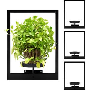 4 Pack Black Metal Indoor Window Plant Shelves Hanging Plant Shelves Picture Frame Outdoor Plant Rack for Indoor Outdoor,Decoration Racks for Home Decor Wall