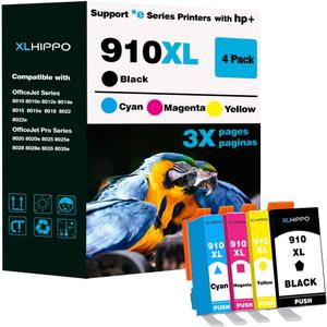 910XL Ink Cartridges for HP Printers Replacement for HP 910xl Ink Cartridges Combo Pack Work for OfficeJet 8015e 8010 Series OfficeJet Pro 8025e 8028e 8035 8030 8028 8025 8020 Series Printers (4 Pack)