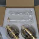 Gold Wall Sconces Set of 2, Hardwired Bathroom Vanity Light Fixture, Brass Sconce Wall Lighting, Modern Wall Light Set of Two, Cylinder Lamp for Bathroom Mirror Hallway Bedroom (Bulbs Required) (Clear Glass)