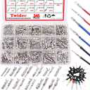 Twidec/345Pcs Car Electrical Wire Terminal Pins Connector Kit 1/1.5/1.8/2.2/2.8/3.5mm Male Female Connector Pins Terminal Automotive Wire Connector Crimp Pins with Pin Remover