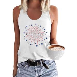 America Flag Shirt for Women Red White Blue Star Graphic Patriotic Shirt 4th of July Memorial Summer Tops Tee (Large, Bxd01we)