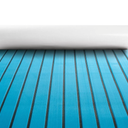 Fullfire Boat Flooring - EVA Foam Boat Decking - Faux Teak Marine Mat Self-Adhesive Marine Carpet for Motorboat RV Yacht Kayak 94" x 35" Black with Blue Lines