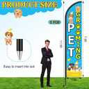 Remagr 2 Set Pet Grooming Feather Flag Pole Kit Pet Care Store Business Advertising Include 7.9 ft Dog Grooming Banner Sign 11.5 ft Flag Pole Kit with Stake and Bag for Outdoor Events Promotion