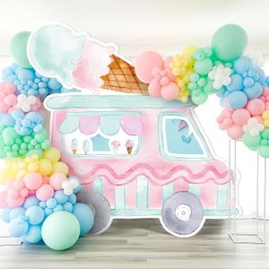 Colingmill 3 ft Ice Cream Truck Party Cardboard Cutouts Birthday Cardboard Cutouts Decor for Summer Boy Girl Birthday Baby Shower Party Supplies