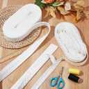 BENECREAT 10 Yards Pair Two Row Hook and Eye Tape Trim, 1.6inch Wide White Stainless Steel Hook Tape Edge Ribbon for Bridal Costumes Corset Bra Sewing Craft