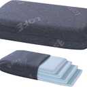 LOFE Adjustable Thin Memory Foam Pillow - 4 Heights from 1.2 to 4.8in, Cervical Pillow for Neck Pain Relief, CertiPUR-US Neck Support Pillow for Side Sleepers, Back/Stomach Sleepers, a Removable Cover (Standard: 23.6''14.2'', Grey)