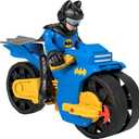Fisher-Price ?Imaginext DC Super Friends Batman Toys, XL Batcycle & XL Batman Figure, Each 10 Inches, for Preschool Kids Ages 3+ Years