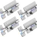 3 x Door Security Slide Latch Lock, Keyless Entry Door Lock, Thickened Heavy Duty Steel Sliding Door Lock, Easy to Install Gate, Slide Latch Lock with 12 Screws