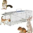 Live Animal Trap Cage Humane Collapsible Cat Trap Cage 1-Door Folding Skunk Traps for Catch and Release Small Raccoons Beavers Squirrel Groundhogs Cats Armadillos Skunks