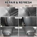 Leather Recoloring Balm,8.5oz Leather Color Restorer,Dark Gray Leather Repair kit for Furniture and Car Interior,Leather Couch Scratch Repair,Leather Dye Paint for Faded,Cracked and Damaged Leather