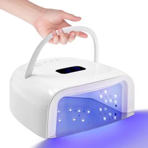 Professional Rechargeable UV LED Nail Lamp 60W UV Led Portable Cordless Nail Light for Nail Lamp Machine, 4 Timer Setting and Smart Sensor Nail Dryer, LCD Display (White)