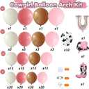 Cowgirl Balloon Garland Arch Kit with Dusty Pink Maca Pink Brown Sand White Balloons with Cow Print Balloons for Cowgirl My First Rodeo Baby Shower Birthday Western Theme Party Decoration