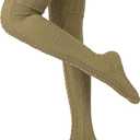 BomKinta Knee High Socks Women - Warm Knit Cozy Leg Warmers - Thick Boot Stockings for Women Size 5-10 (Khaki)