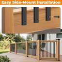 Sidasu 50 Pack 36 Inch Black Metal Deck Balusters, Hollow Rectangular Stair Spindles with End Caps & Screws, Side Mount Railing for Decks, Porches, Fences, Stairs