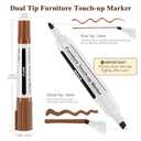 Dual Tip Furniture Markers Touch Up,Upgrade 13 Pcs Wood Markers Furniture Repair Kit,Touch Up Paint Pen and Wood Filler Putty Stick with Sharpener Kit,for Wood Stain Remover,Wood Floor Scratch Repair