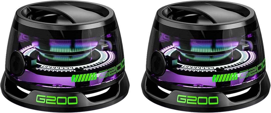2 Pcs Magnetic Bluetooth Speaker,Multifunctional Portable G200 Speaker with Multi RGB Color Light Show-3D Surround Sound Effect,Phone Stand for iPhone, Android, TWS Pairing (Black+Black)