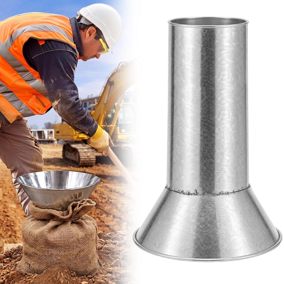Galvanized Steel Sand Bag Funnel Sandbag Filler Tool, 0.5 mm Heavy Duty Wide Mouth Sand Funnel for Filling, Flood Control, Construction, Landscaping, Emergency Preparedness, Gravel Soil