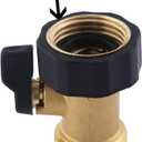 HQMPC Heavy Duty Brass Shut Off Valve Garden Hose Shut Off Valve Garden Hose Connector (2PCS) +4 Extra Pressure Washers
