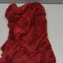 ROZKITCH Soft Dog Winter Coat, Fuzzy Pullover Dog Fleece Pajamas, Warm Fleece Windproof Cold Weather Jacket Cozy Jumpsuit Outfit 4 Legged Sweater Red, M(Chest: 21-25"; Back:18-19")