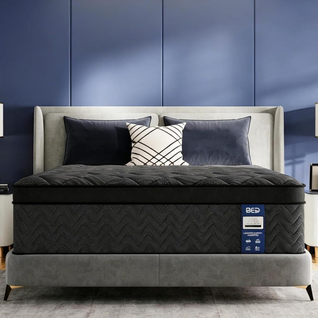 Upgraded Luxury 12 Inch Hybrid Twin Size Mattress in a Box, Medium Firm