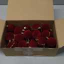 Menkxi 30 Pcs Christmas Velvet Balls 1.97 Flocked Christmas Hanging Ornaments Handmade Velvet Balls Xmas Tree Ornaments Xmas Tree Bulbs for Wedding Anniversary Party (Red)