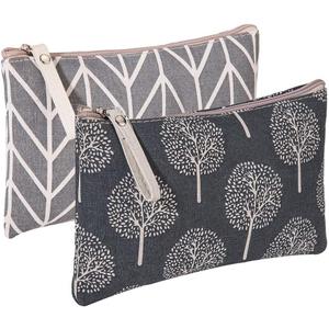 SUMAJU 2 Pcs Canvas Cosmetic Bag, Multi-Function Small Zipper Pouch Cute Makeup Pouch Travel Toiletry Bag Travel Size Toiletries Christmas Stocking Stuffers Gifts for Women,8.6 * 5.5 In