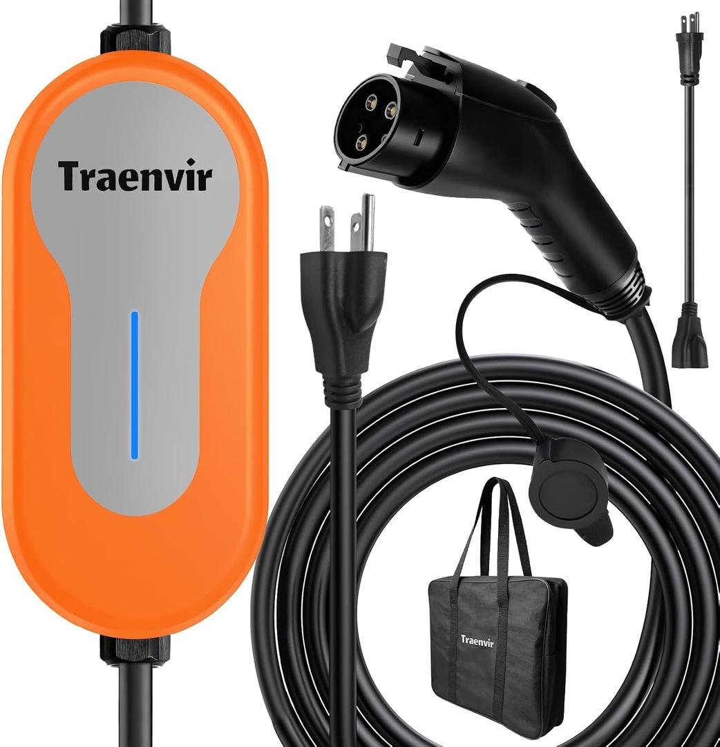 Level 1 & 2 EV Charger, 16 Amp Portable EV Charger with 20FT Cable