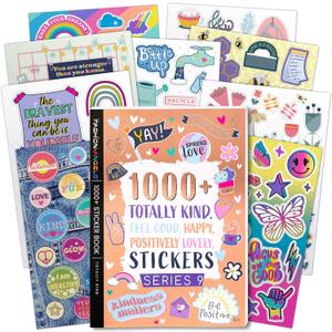 Fashion Angels 1000+ Kindness Stickers for Kids Positive Affirmation & Mental Health Stickers - 40-Page Sticker Book for Scrapbooks, Planners, Rewards, Ages 6+