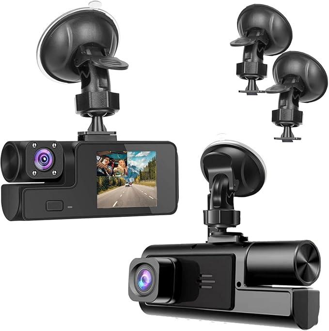 1080P Dual Dash Camera for Car Front and Inside Dashcam Car Security Video Recorder,170°Wide Angle Vehicle Cam, WDR, GSensor,2’’ IPS Screen, Loop Recording, Night Vision (Dual Dash Cam Without Card)