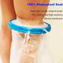 Waterproof Leg Cast Cover for Showering, Reusable Adult Short Leg Cast Protector, Cast Covers for Shower Leg, Cast Bag for Shower, Cast Cover for Showering Foot(Upgraded Waterproof Ring) (Teal)