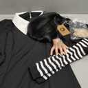 DIYLN 7pcs Girls Halloween Costume Kids Black Dress with Wig Necklace Socks Accessories (150 (11-12 Years), Black Style 1)