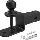RETURE ATV UTV Trailer Hitch for 2 inch Receiver, 3-in-1 Multi ATV/UTV Hitch Towing Ball Mounts, 2 inch Ball 3500 LBS, Winch Strap Loop 6700 LBS with 5/8" Hitch Pin and Clip
