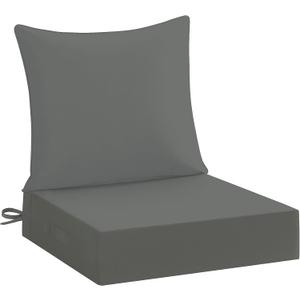 downluxe 24x24 Outdoor Chair Cushions, Waterproof Fade Resistant Patio Furniture Cushions with Handle & Removable Cover, Deep Seat Outdoor Cushions for Sofa, Couch and Patio Chairs, Dark Grey