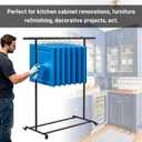 Cabinet Door Painting Hanger, Mobile Paint Drying Rack for Kitchen Cabinet Doors, Trim & Panels with 12 Metal Wire Hangers and 60 Screw Hooks