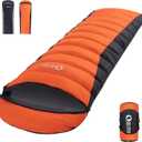 Ultralight Down Sleeping Bag for Adults - 600 Fill Power, Cold Weather, Backpacking, Camping, Hiking