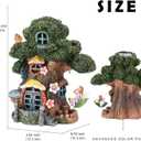 Fairy House Garden Outdoor Decor, Large Garden Gnome House and Fairy Figurines with Solar Lights Waterproof Resin Ornaments Decorations for Patio Yard Lawn