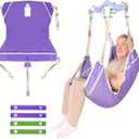 Universal Full Body Patient Lift Sling,Thickened Medical Sling for Transfer,Bed Positioning and Lifting,Transfer Sling for Elderly,Disabled,Bedridden-500LBS (Purple, Large)