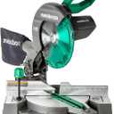 Metabo HPT 10-Inch Single Bevel Compound Miter Saw, 15-Amp Power Saw with Xact Cut Shadow Line, Precision Miter Angles, Single Bevel 0-45, 40T TCT Miter Saw Blade, Lightweight Design, C10FCG2